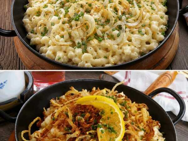 Allgäuer Käsespätzle mit knusprigen Röstzwiebeln