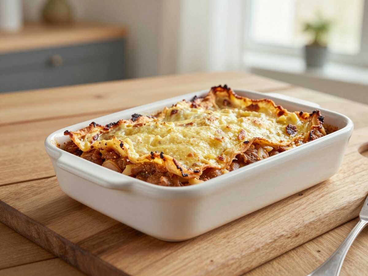 Familien-Lasagne mit saftiger Hackfleischsauce und goldener Käsekruste