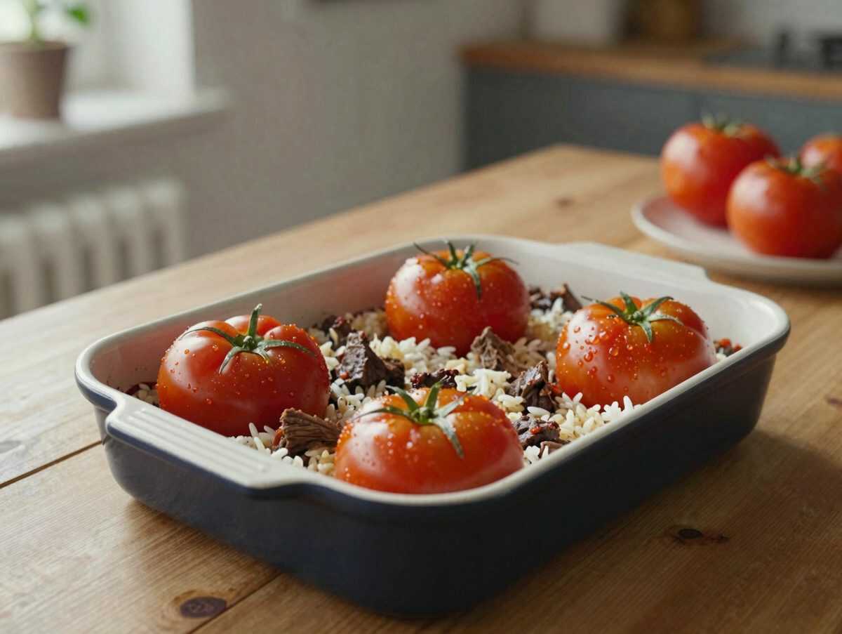 Gefüllte Tomaten mit Hackfleisch und Reis – saftig aus dem Ofen