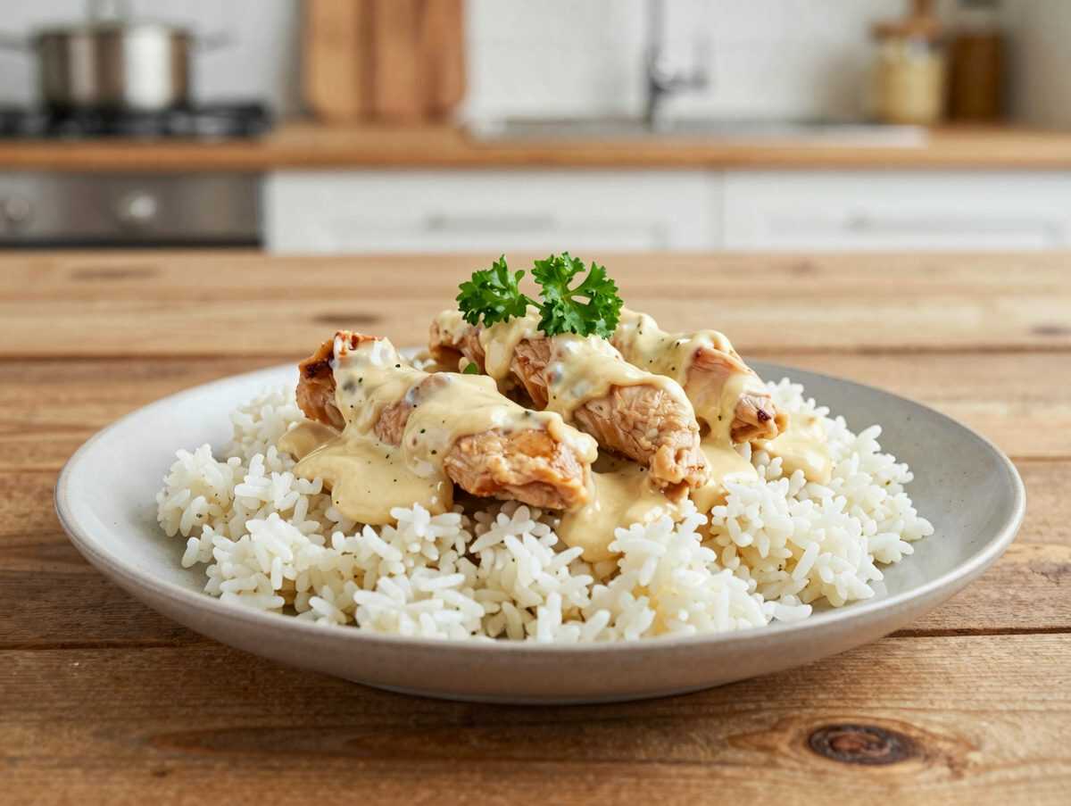 Hähnchengeschnetzeltes mit Reis