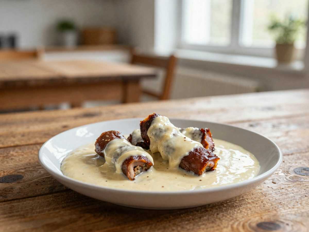 Hähnchengeschnetzeltes in cremiger Champignon-Sahne-Soße