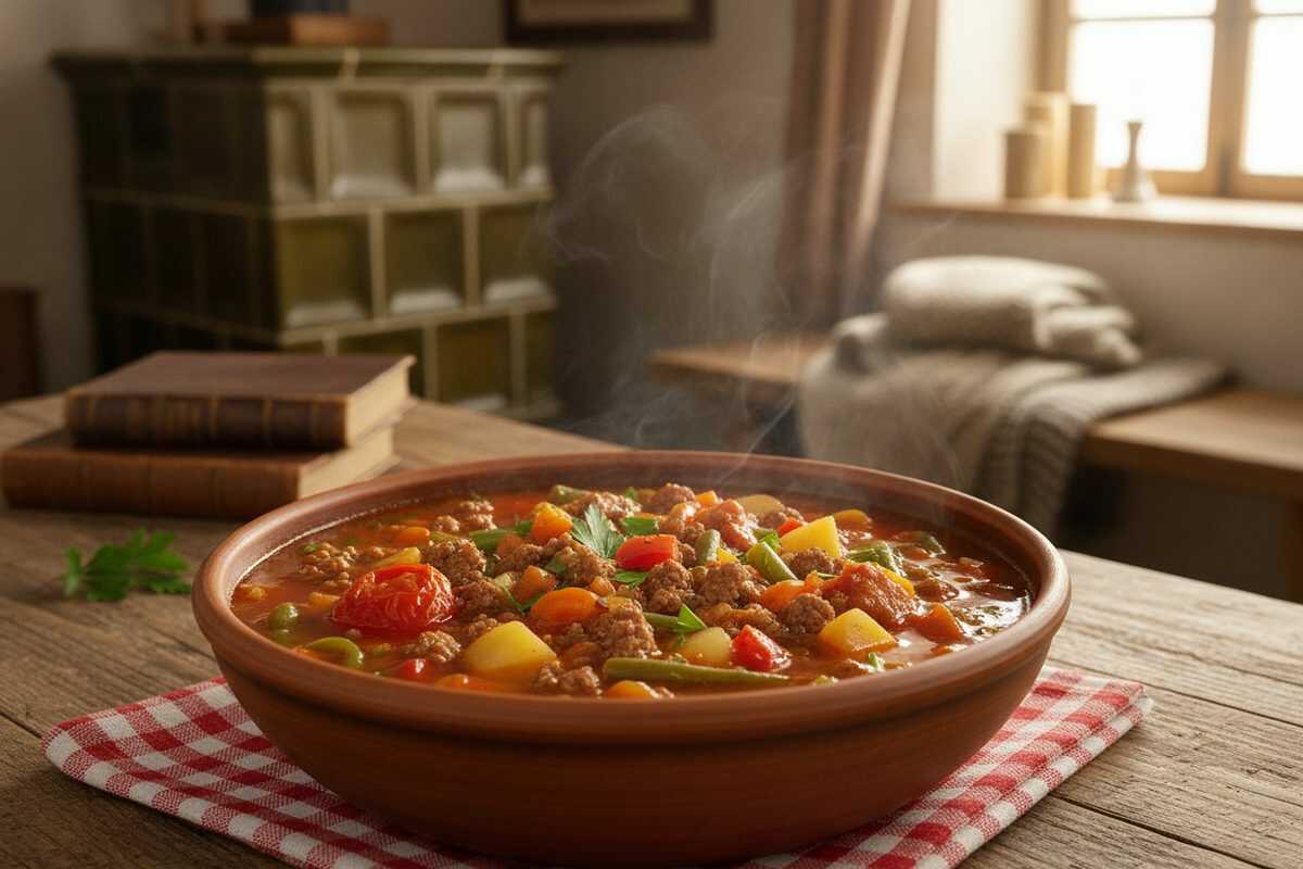 Herzhafte Hackfleisch-Gemüsesuppe mit Tomaten – Einfach, sättigend und voller Geschmack
