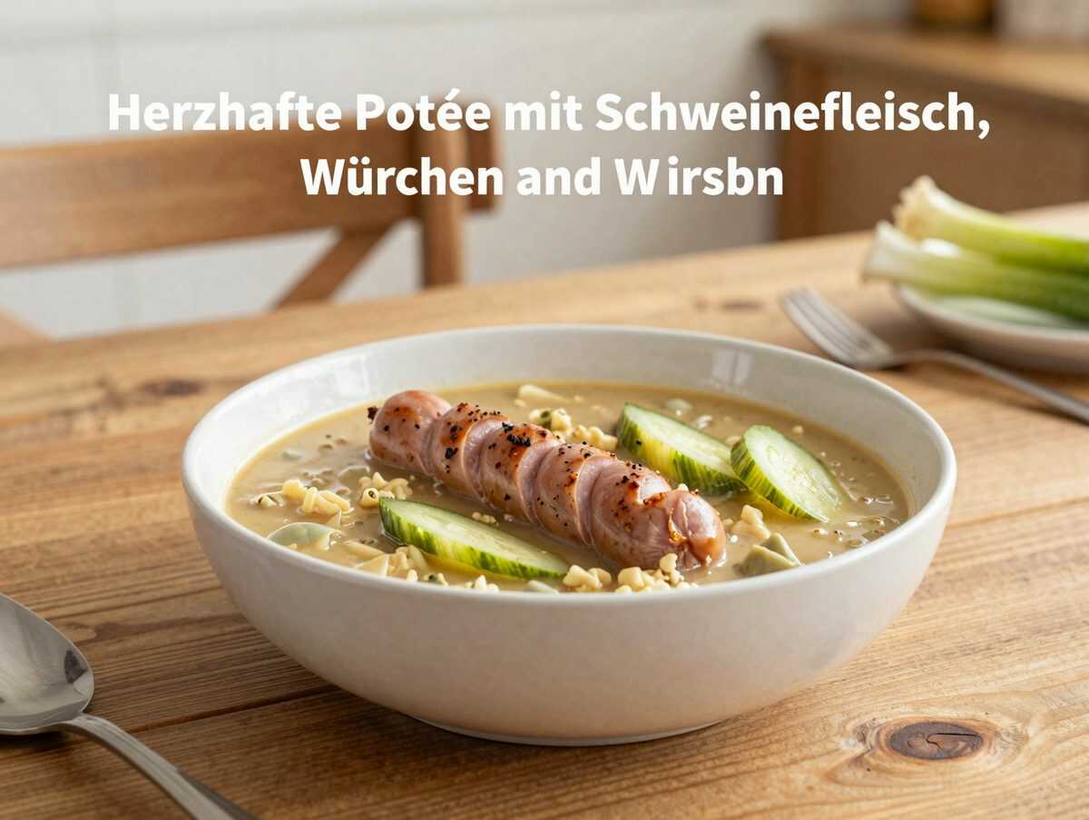 Herzhafte Potée mit Schweinefleisch, Würstchen und Wirsing – deftiger Eintopf für die ganze Familie