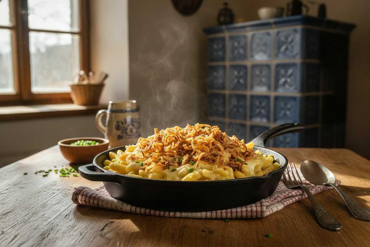 Käsespätzle mit Röstzwiebeln – Cremiger Ofengenuss wie aus dem Allgäu