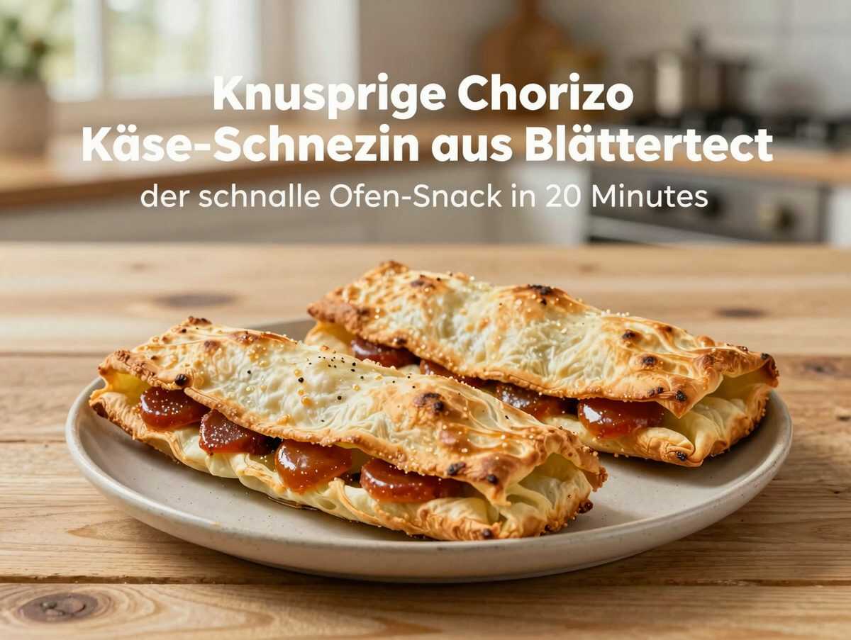 Knusprige Chorizo-Käse-Schnecken aus Blätterteig – der schnelle Ofen-Snack in 20 Minuten