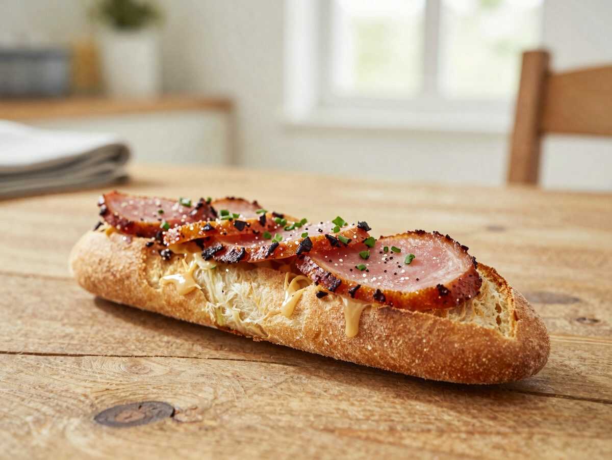 Knusprige Schinken-Käse-Baguettes aus dem Ofen – schnell gemacht und herrlich überbacken