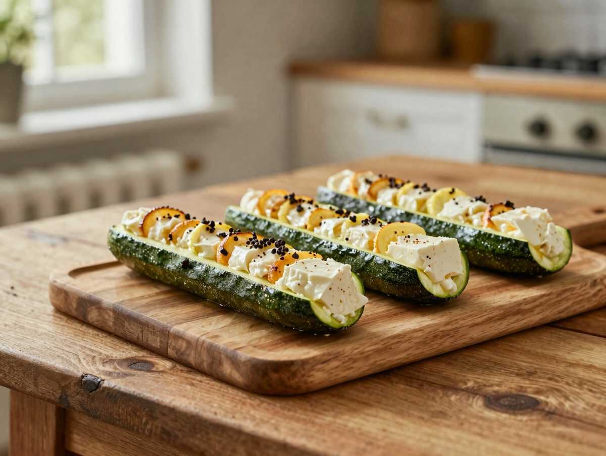 Knusprige Zucchini-Röllchen mit Feta und Mozzarella – herrlich cremig aus dem Ofen