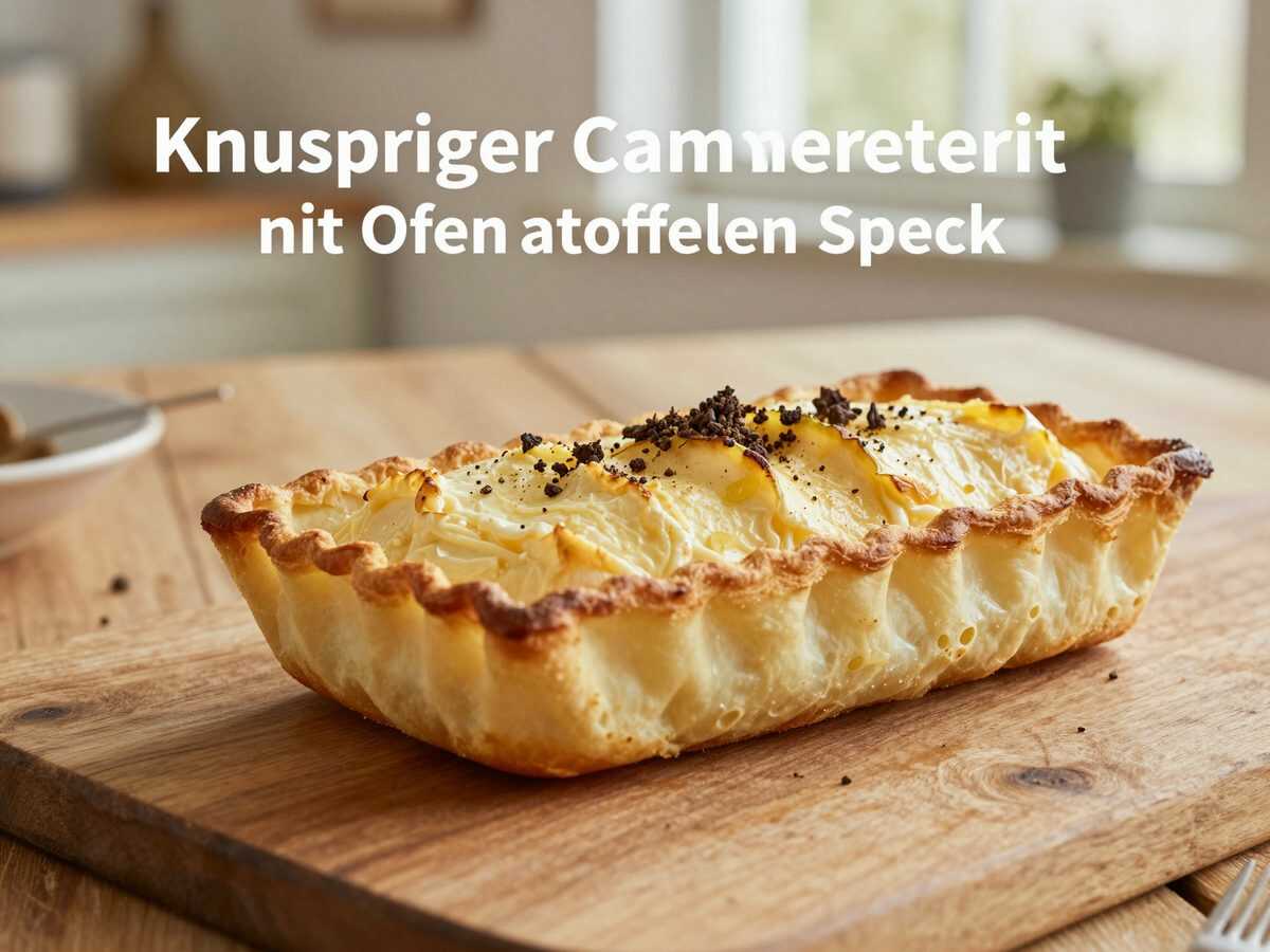 Knuspriger Camembert im Blätterteig mit Ofenkartoffeln und Speck – herzhaft, cremig und unwiderstehlich