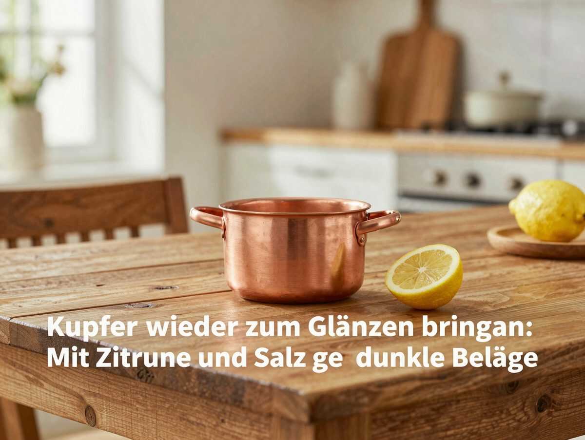 Kupfer wieder zum Glänzen bringen: Mit Zitrone und Salz gegen dunkle Beläge