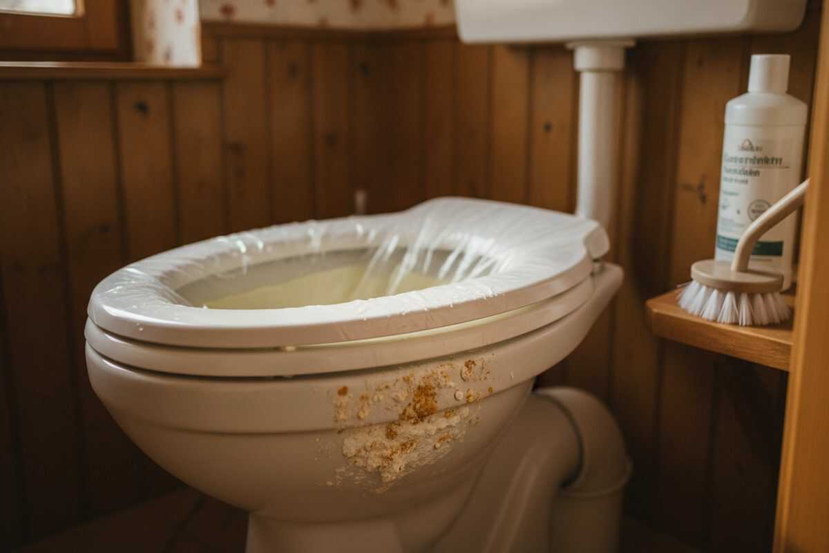 Legen Sie eine Plastiktüte in die Toilette: So lassen sich hartnäckige Kalk- und Urinsteinablagerungen gezielt lösen