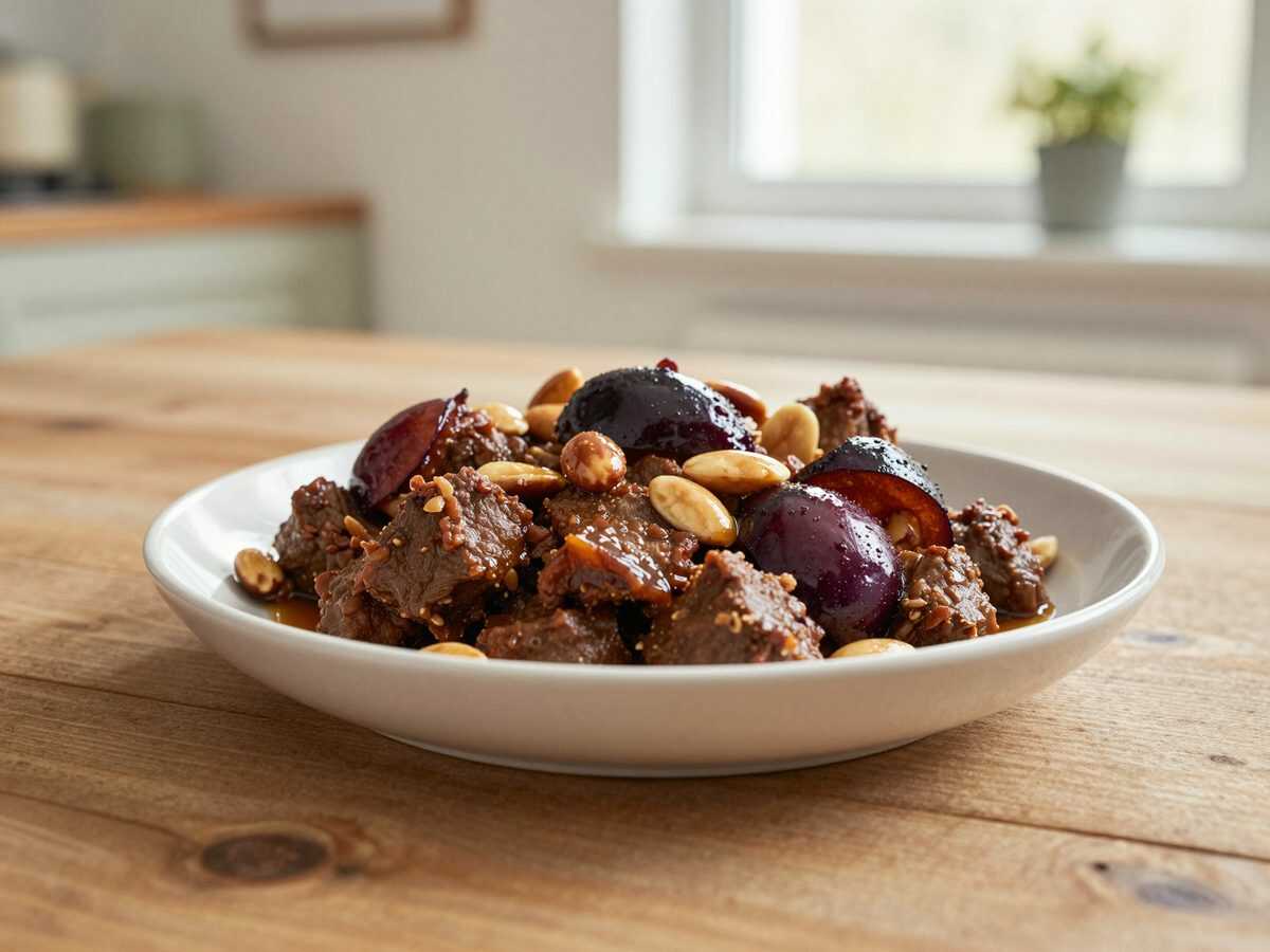 Marokkanische Lamm-Tajine mit Pflaumen, Honig und Mandeln