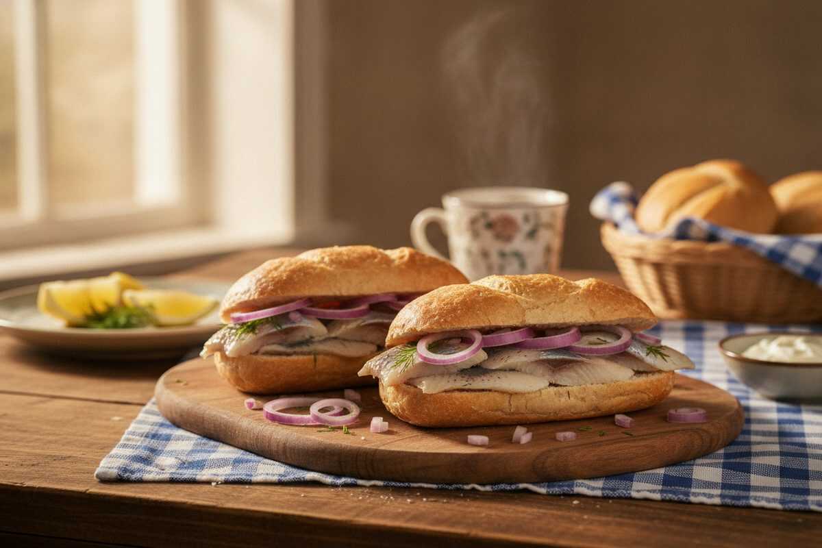 Matjesbrötchen mit roten Zwiebeln – Norddeutscher Klassiker ganz einfach selbst gemacht
