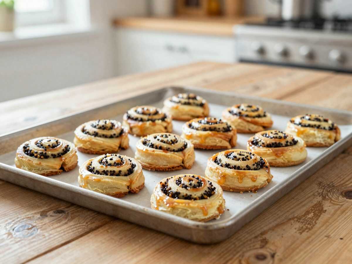 Mini-Mohnschnecken mit Joghurt-Teig
