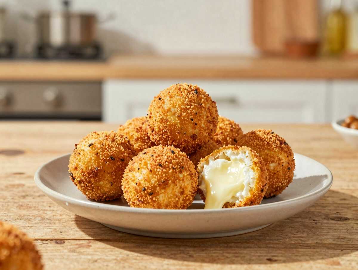 Knusprig frittierte Mozzarella-Kugeln