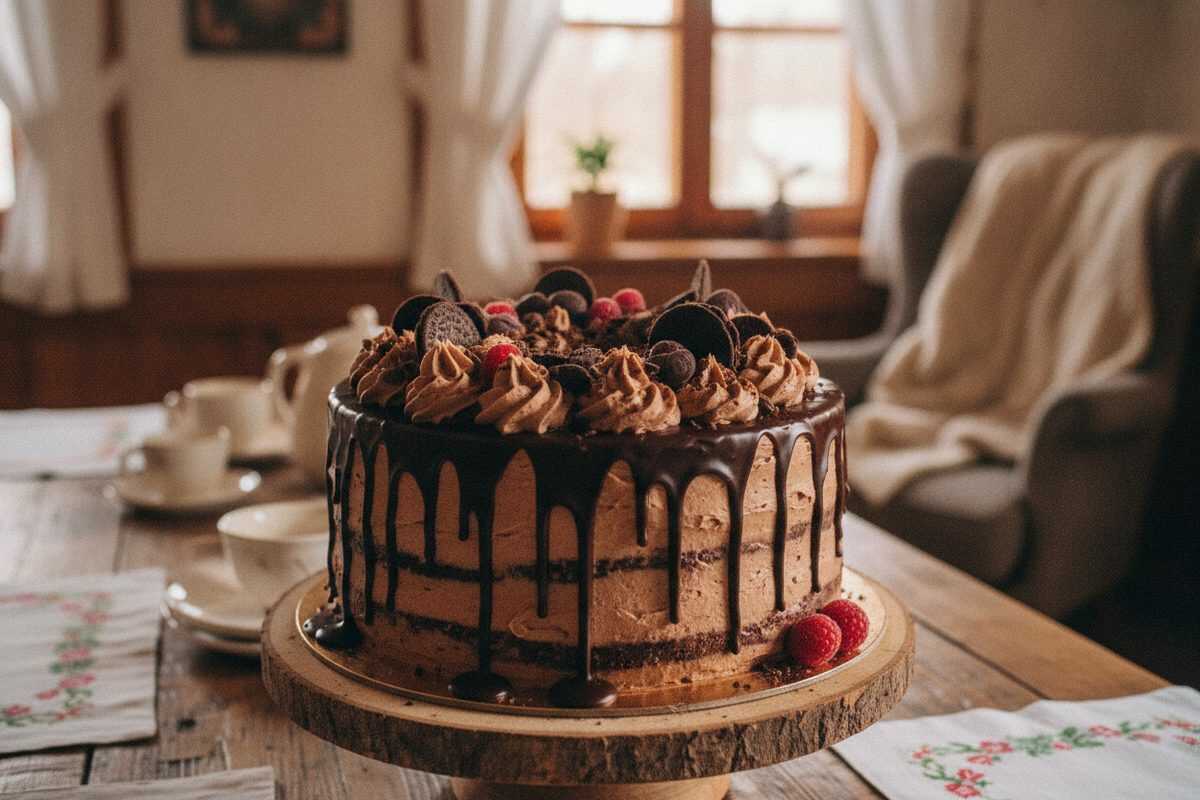 Saftige Schokoladen-Drip-Torte mit cremiger Schokoladenbuttercreme