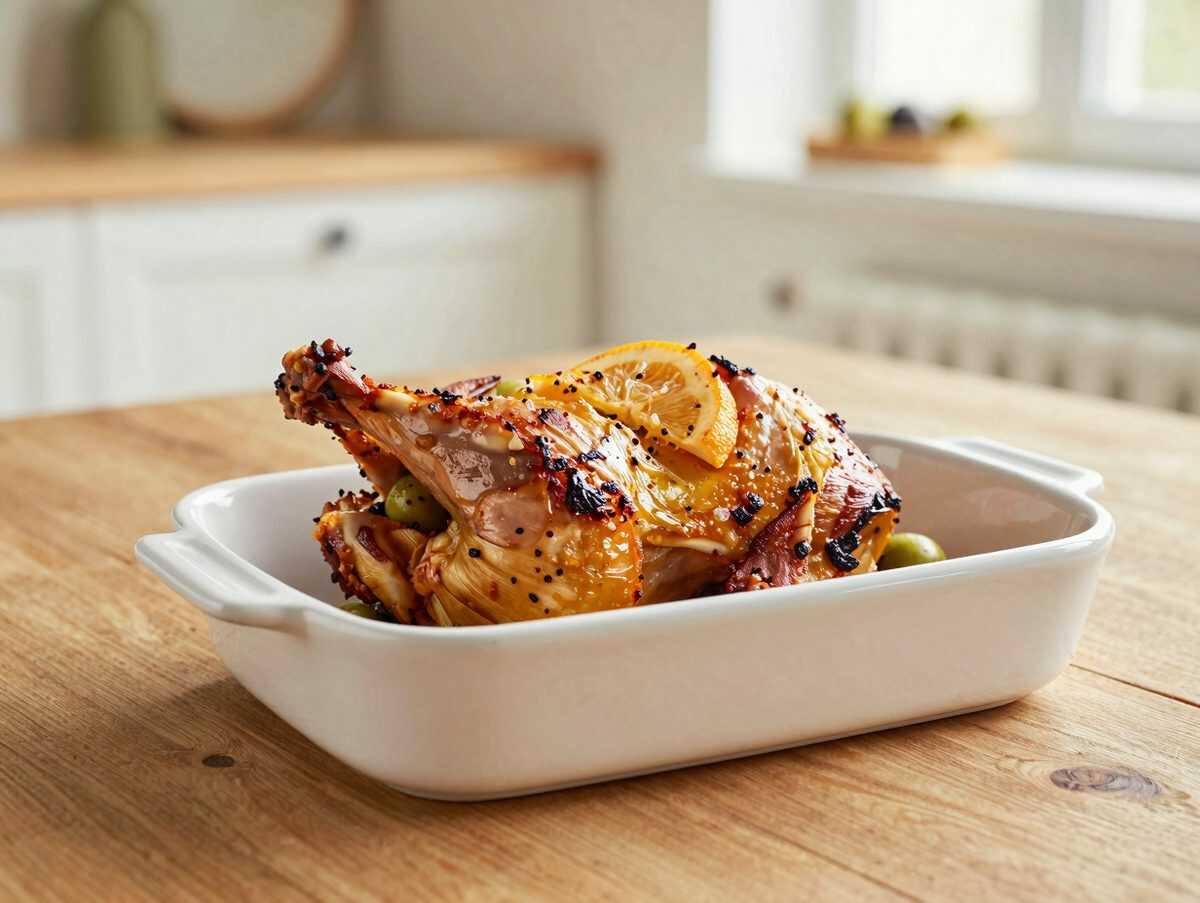 Saftiges Zitronen-Oliven-Hähnchen aus dem Ofen – würzig, zart und herrlich aromatisch