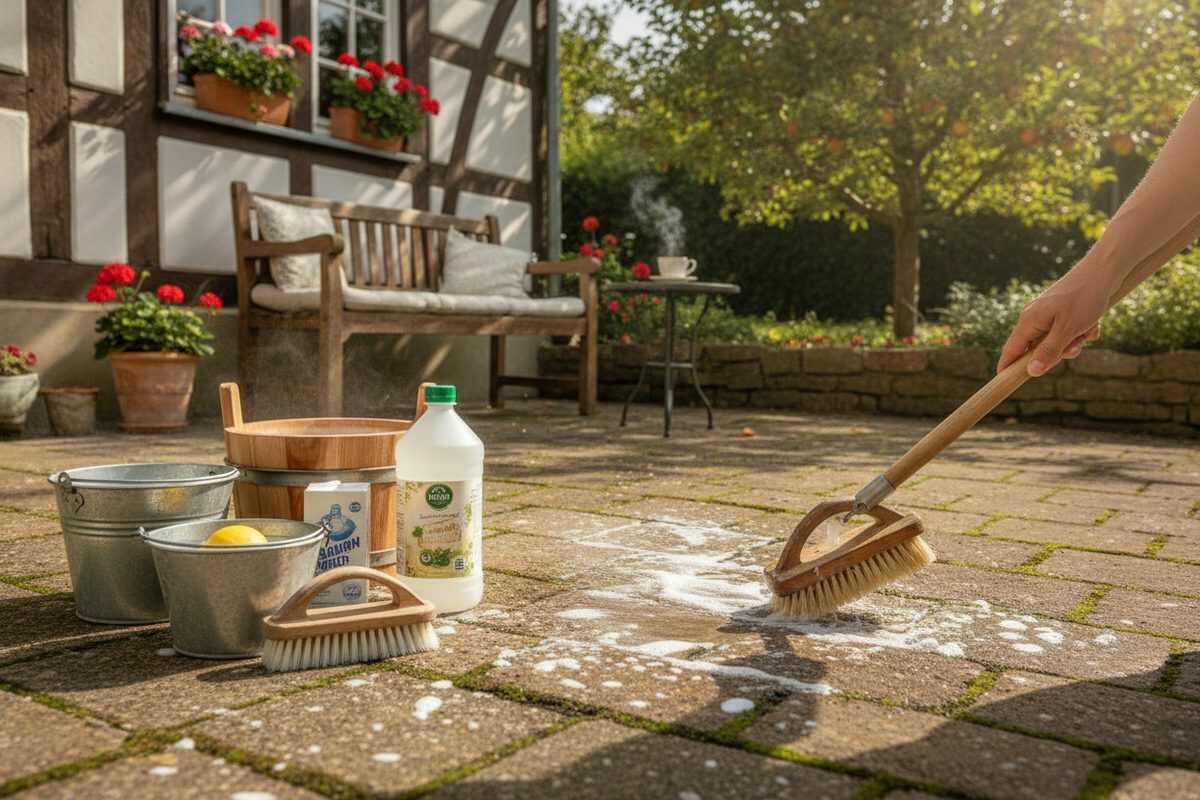 So reinigen Sie eine stark verschmutzte Terrasse schnell und gründlich – mit einfachen Hausmitteln
