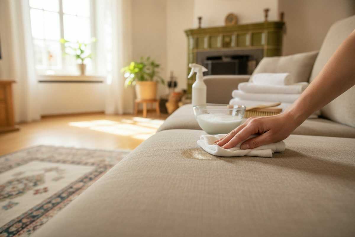 Stoffsofa reinigen: Flecken schonend entfernen und den Bezug wieder auffrischen