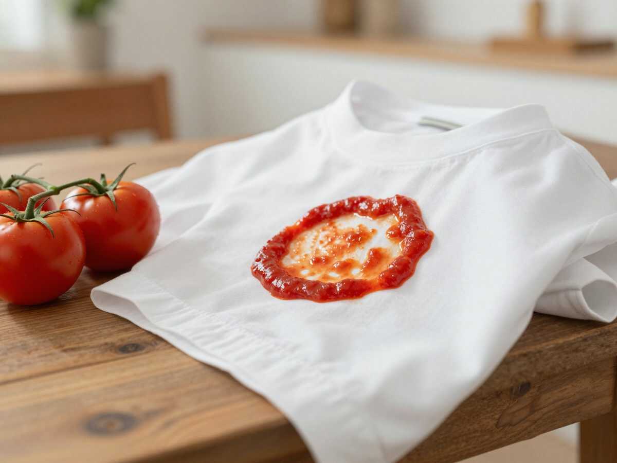 Tomatensoßenflecken entfernen: So wird Kleidung wieder saube