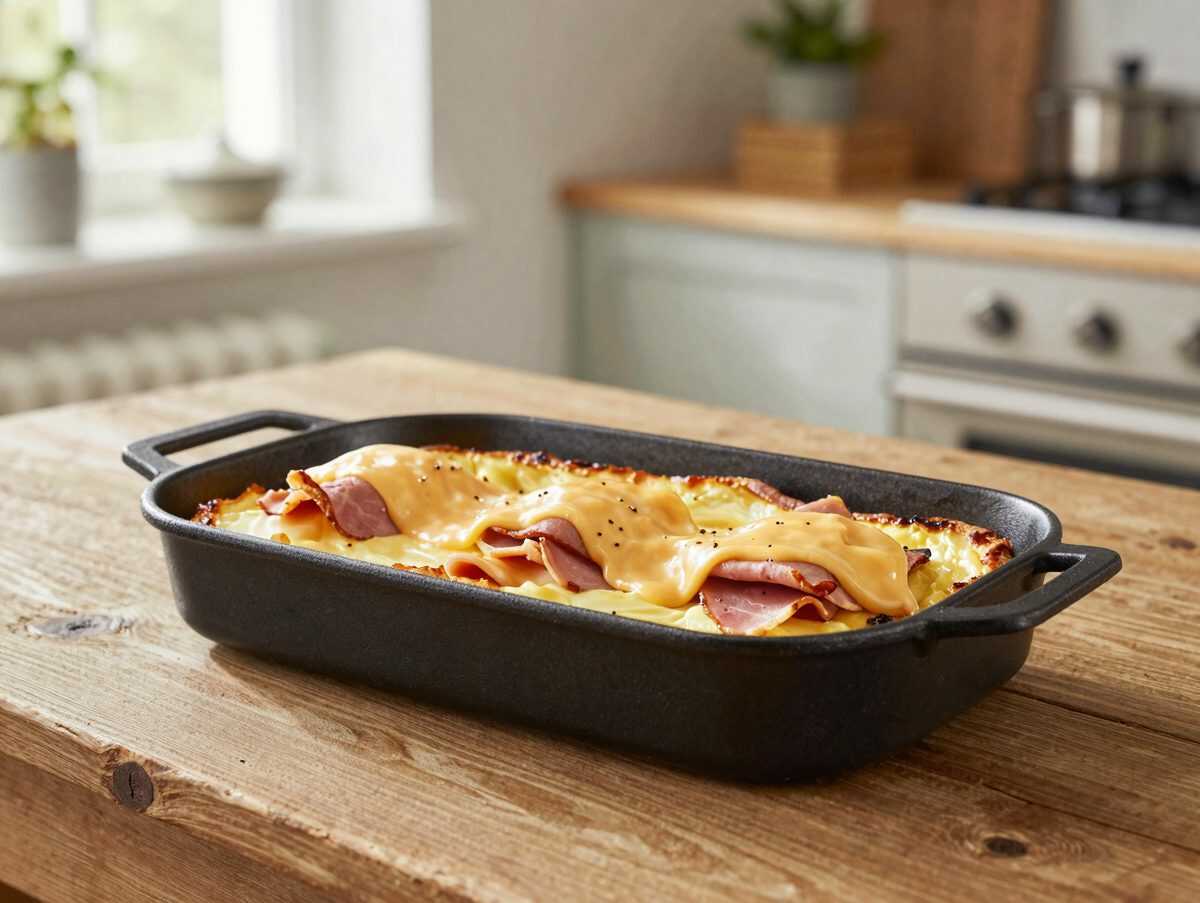 Überbackener Croque Monsieur aus dem Ofen – extra cremig mit Schinken und Käse
