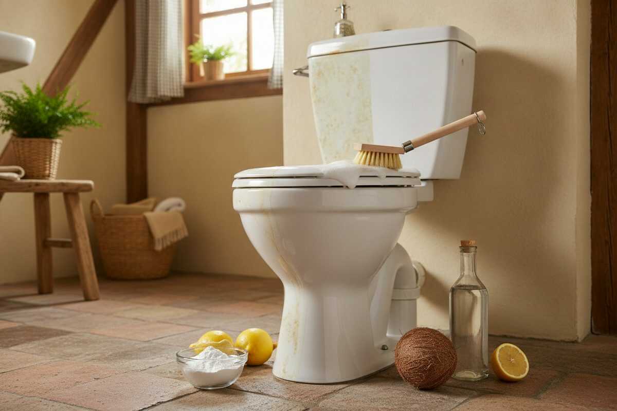 Vergilbte Toilette wieder strahlend weiß: Hartnäckige Kalk- und Urinsteinflecken natürlich entfernen