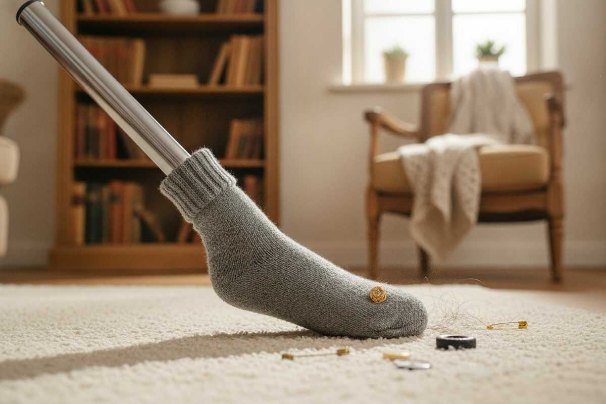 Warum eine Socke über der Staubsaugerdüse Zeit sparen kann