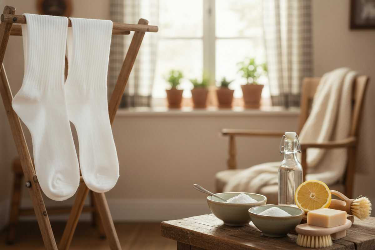 Weiße Socken wieder strahlend sauber: Hartnäckige Sohlenflecken mit einfachen Hausmitteln entfernen
