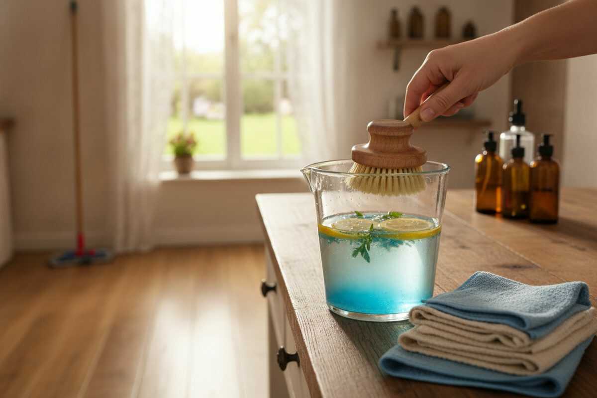 Wischwasser richtig vorbereiten: So werden Böden sauber, streifenfrei und frisch