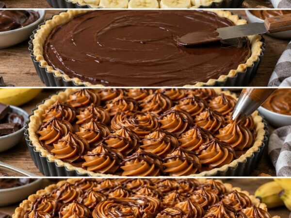 Knusprige Banoffee-Tarte mit Banane, Karamell und Schokolade – cremig, schokoladig und unwiderstehlich