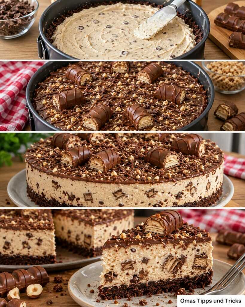 Kinder-Bueno-Kühlschranktorte ohne Backen – cremig, knusprig und herrlich schokoladig