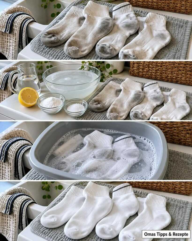 Weiße Socken wieder sauber bekommen: So löst du graue Sohlen und hartnäckigen Schmutz richtig