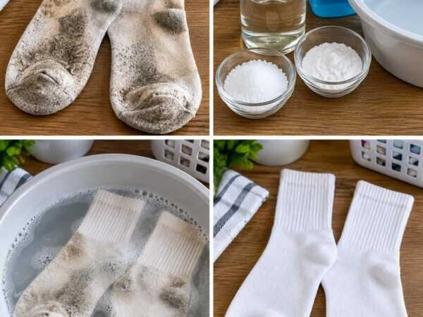 Weiße Socken stark verschmutzt? So werden graue Sohlen wieder deutlich heller – ohne Chlorbleiche