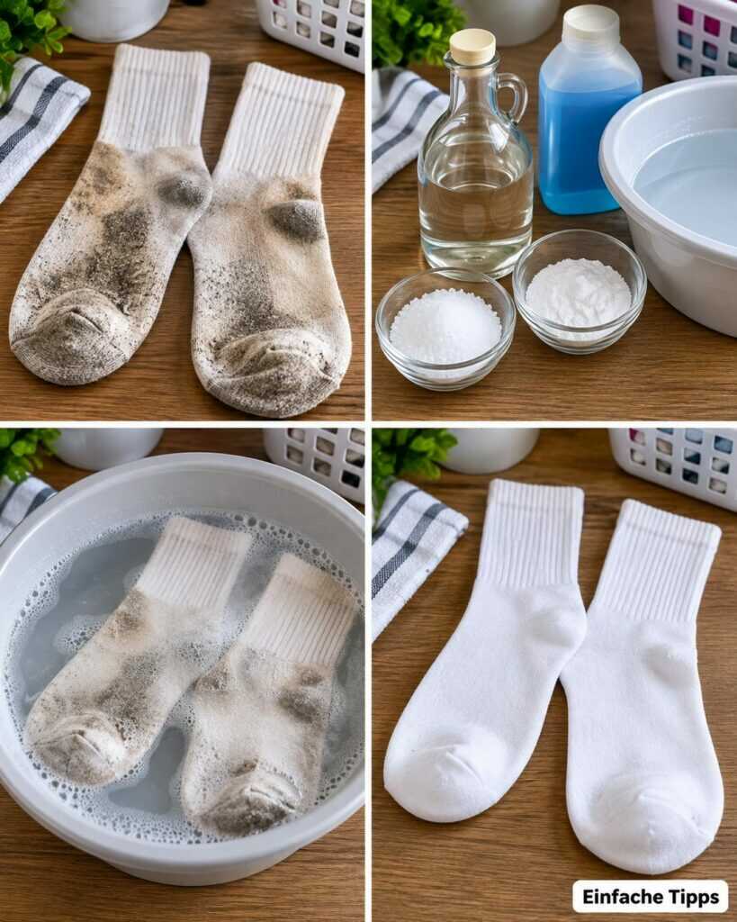 Weiße Socken stark verschmutzt? So werden graue Sohlen wieder deutlich heller – ohne Chlorbleiche