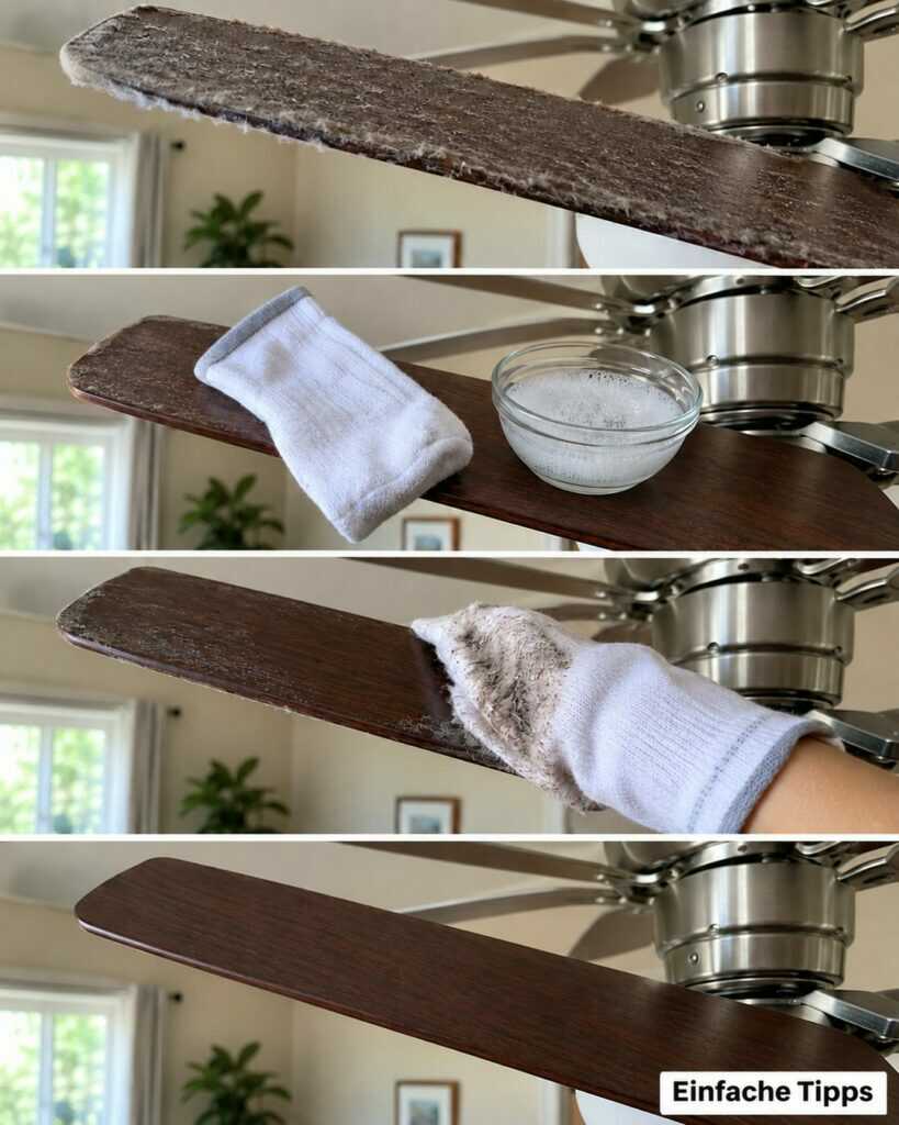 Deckenventilator voller Staub? Mit diesem Socken-Trick werden die Flügel sauber – ohne Staubchaos