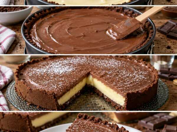 Cremiger Vanille-Schoko-Kuchen mit Knusperboden – ein unwiderstehlicher Schichtkuchen für die ganze Familie