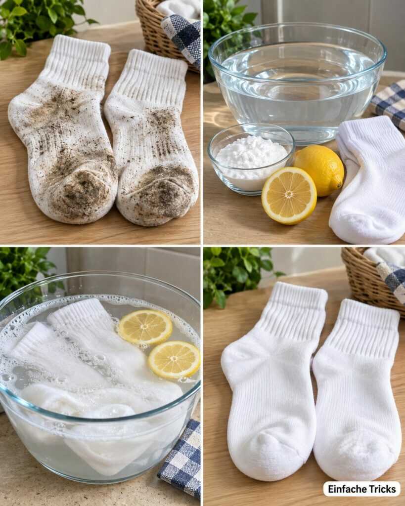 Weiße Socken wieder sauber bekommen: So verschwinden graue Sohlen und hartnäckiger Alltagsschmutz