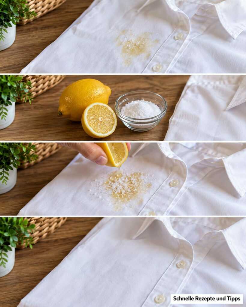 Weiße Kleidung mit gelben Flecken? So setzt du Zitrone und Salz richtig ein