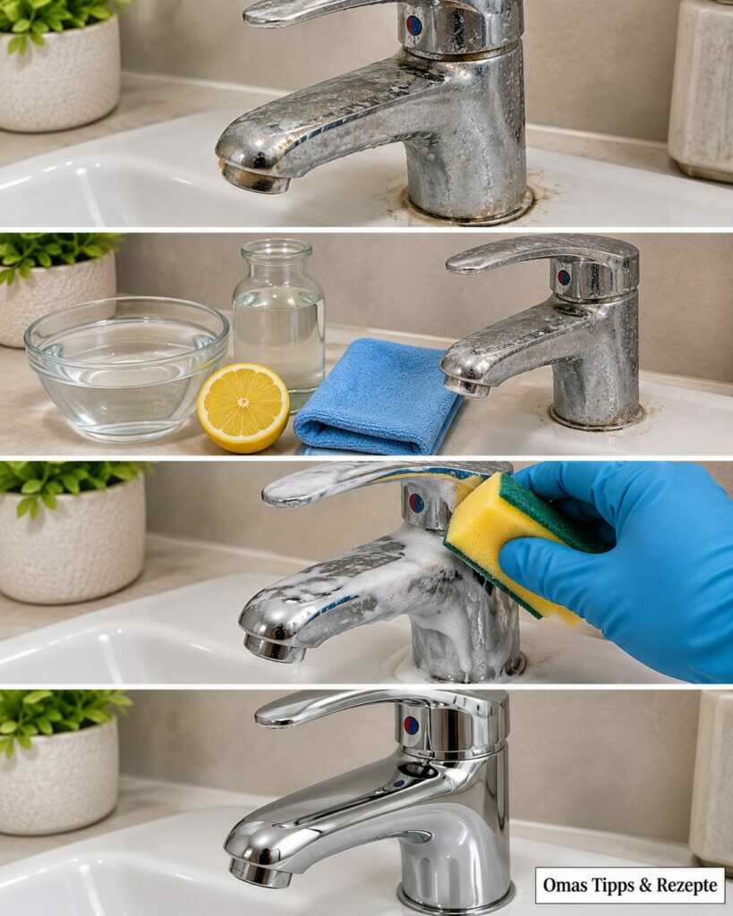 Kalkflecken am Wasserhahn entfernen: Mit diesem einfachen Hausmittel glänzt Chrom wieder