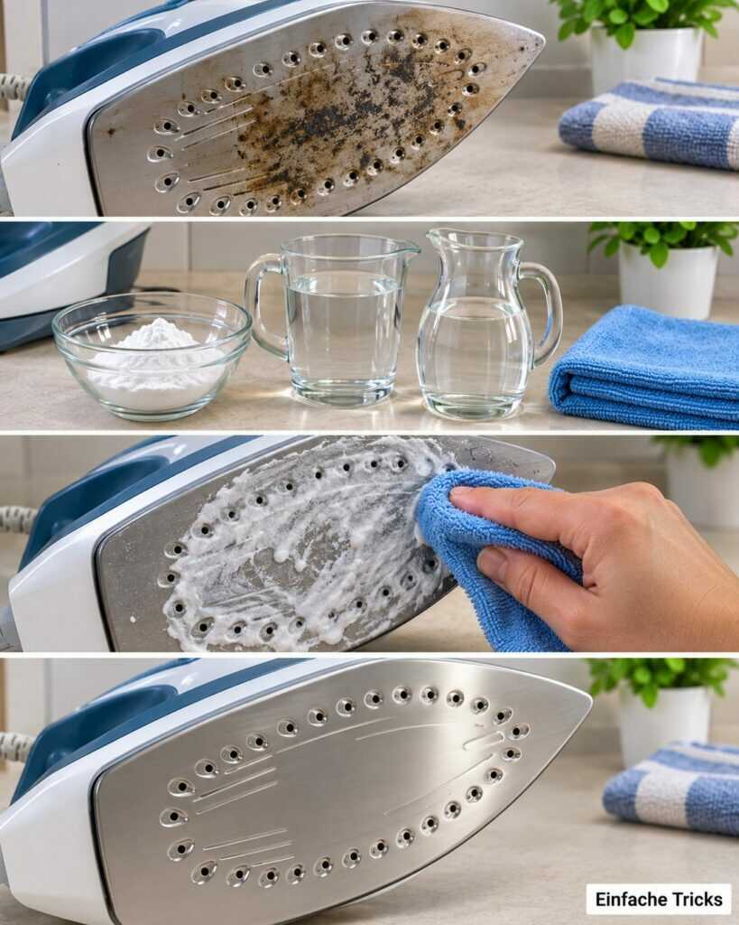 Dampfbügeleisen richtig reinigen: So werden Bügelsohle und Dampflöcher wieder sauber