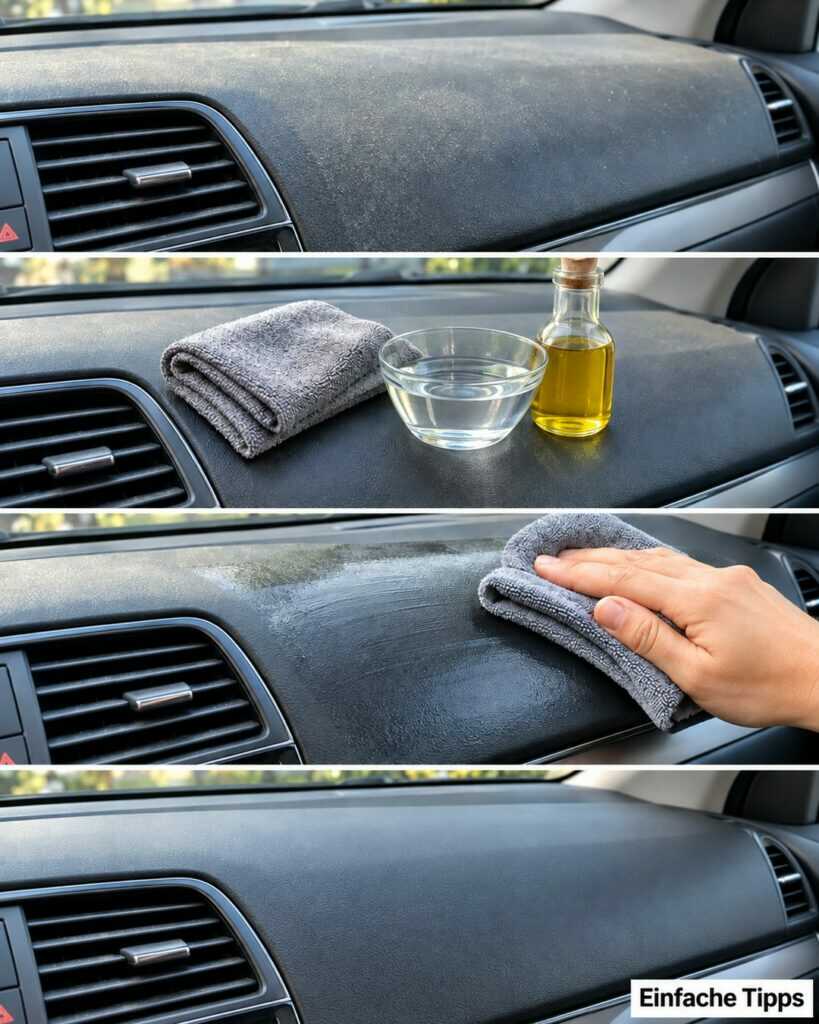 Armaturenbrett voller Staub und Flecken? So wird es mit einem Mikrofasertuch schonend wieder sauber