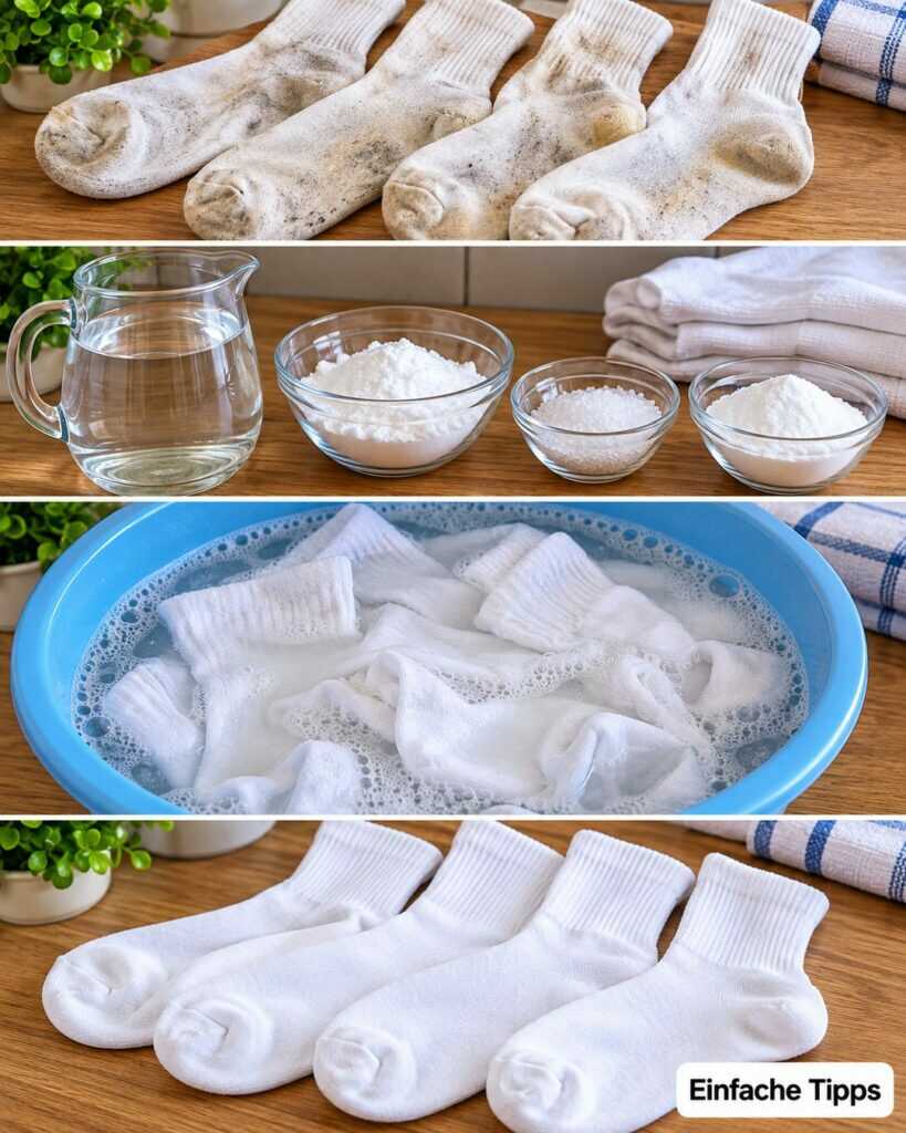Weiße Socken wieder sauber bekommen: So entfernst du Grauschleier und hartnäckigen Schmutz