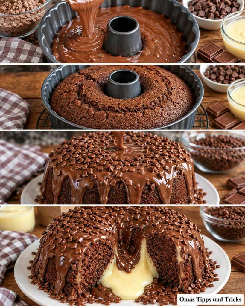 Schoko-Vulkankuchen mit flüssigem Vanillekern – saftig, cremig und unwiderstehlich