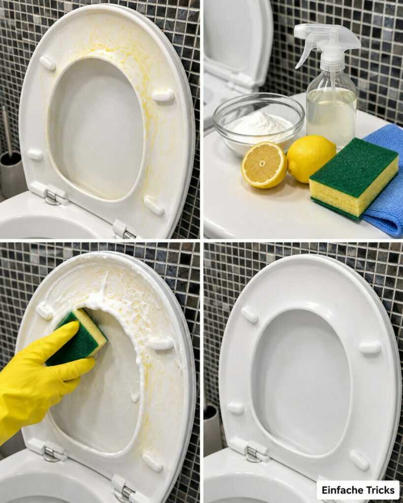 Gelbe Flecken am Toilettensitz? So bekommst du die Oberfläche schonend wieder sauber