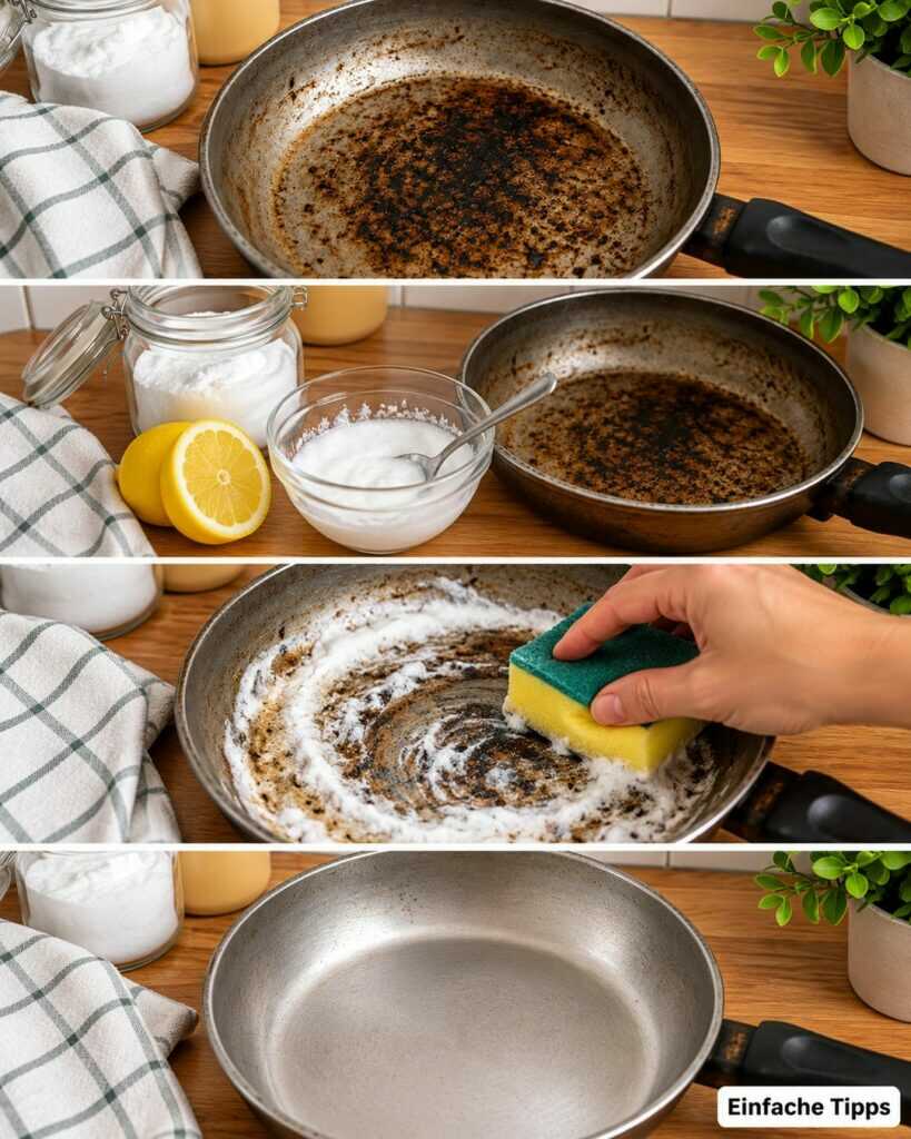 Eingebrannte Pfanne? Mit dieser sanften Methode lösen sich hartnäckige Krusten leichter