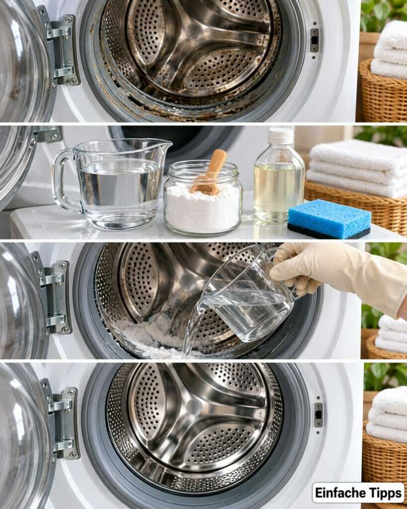 Waschmaschine riecht muffig? Mit dieser einfachen Reinigung wird Trommel und Dichtung wieder hygienisch sauber