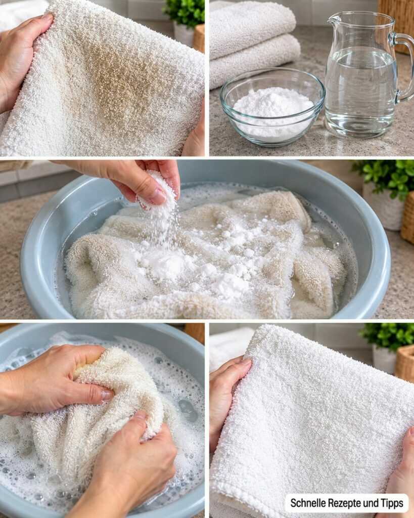 Vergraute Handtücher? Mit Natron werden sie hygienisch frisch und sichtbar sauberer