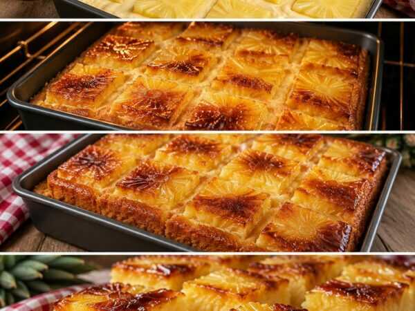 Saftiger Ananas-Kondensmilch-Kuchen – herrlich cremig und goldbraun gebacken