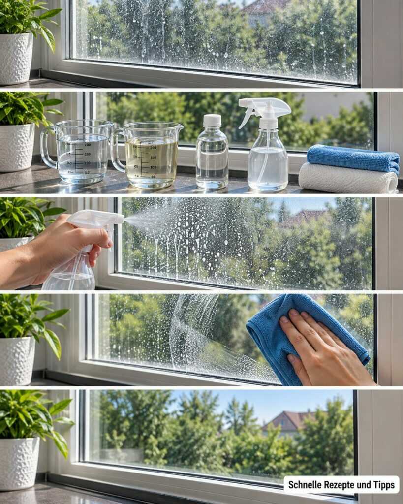Fenster voller Schlieren? Mit dieser einfachen Mischung werden Glasflächen wieder klar und streifenfrei