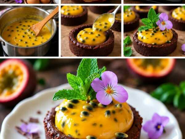 Schoko-Maracuja-Törtchen mit samtiger Fruchtcreme – intensiv schokoladig und herrlich frisch
