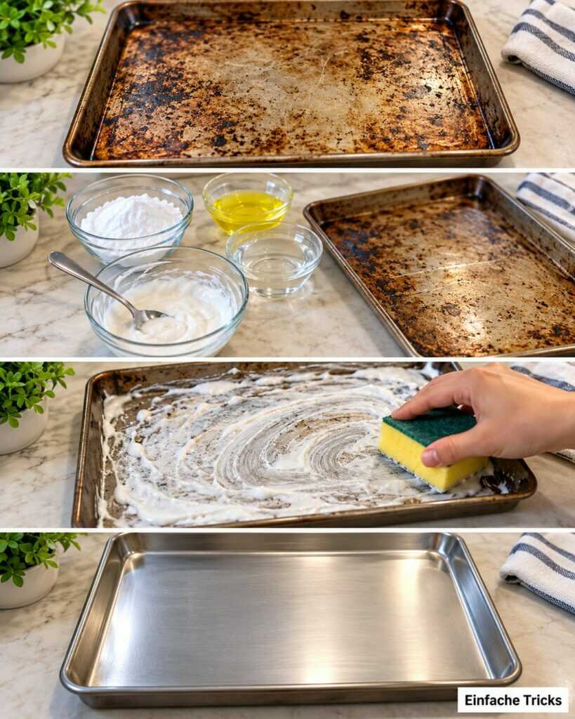 Eingebranntes Backblech reinigen: Mit diesem einfachen Trick löst sich hartnäckiges Fett leichter
